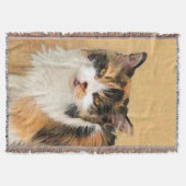Calico Cat 絵画's – かわいいオリジナルキャットアート スローブランケット (正面)