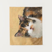 Calico Cat 絵画's – かわいいオリジナルキャットアート タペストリー (正面)