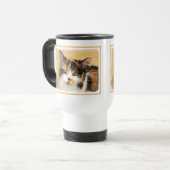 Calico Cat 絵画's – かわいいオリジナルキャットアート トラベルマグ (正面左)