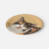 Calico Cat 絵画's – かわいいオリジナルキャットアート ペーパープレート (アングル)