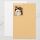 Calico Cat 絵画's – かわいいオリジナルキャットアート 便箋 (正面/裏面)