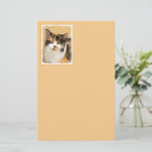 Calico Cat 絵画's – かわいいオリジナルキャットアート 便箋 (スタンド正面)