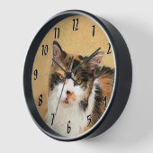 Calico Cat 絵画's – かわいいオリジナルキャットアート 壁時計 (傾斜)