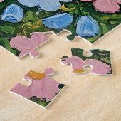 Calico Cat and Folk Art Sunflowers ジグソーパズル (側面)