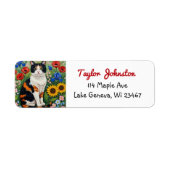 Calico Cat and Folk Art Sunflowers ラベル (正面)