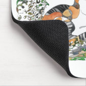 Calico Cat In The Garden マウスパッド (コーナー)