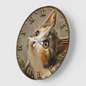 Calico Cat Lover ラージ壁時計 (傾斜)