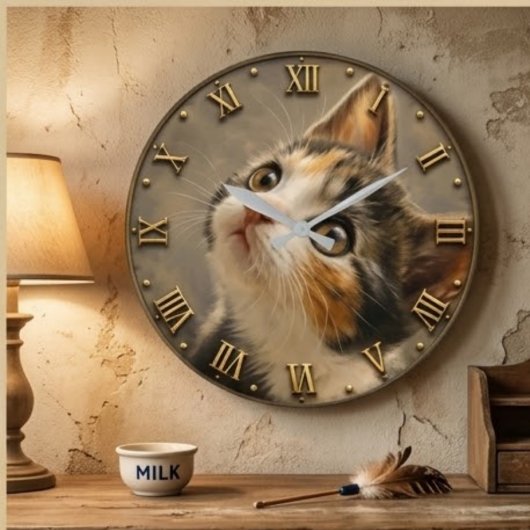 Calico Cat Lover ラージ壁時計
