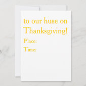 Calico Cat Thanksgiving Intitation For Dinner 招待状 (裏面)