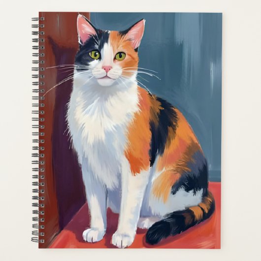 Calico Cat | Watercolor Pretty Kitten Cat Pet プランナー手帳 (正面)