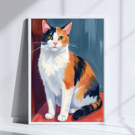 Calico Cat | Watercolor Pretty Kitten Cat Pet ポスター