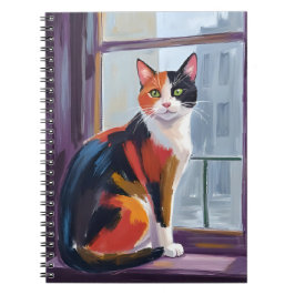 Calico Cat | Watercolor Windowsill Pet ノートブック