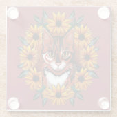 Calico Cat With Black-eyed Susan Maryland State ガラスコースター (裏面)