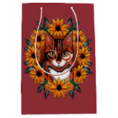 Calico Cat With Black-eyed Susan Maryland State  ミディアムペーパーバッグ (正面)