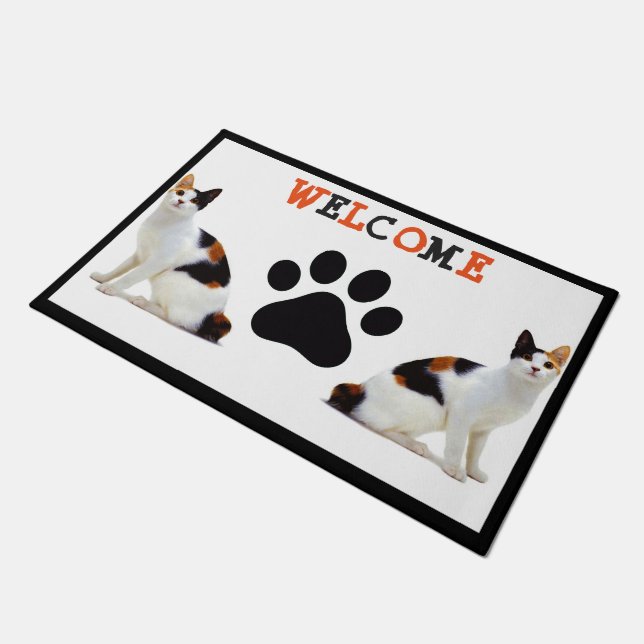Calico Cats Doormat ドアマット (アングル)