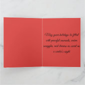 Calico Kittenとの眠るクリスマス小妖精や小人 カード (内部)