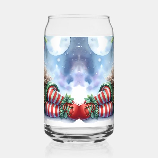 Calico Kittenとの眠るクリスマス小妖精や小人 ガラス缶 (左)