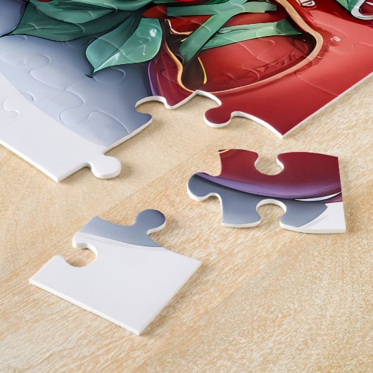 Calico Kittenとの眠るクリスマス小妖精や小人 ジグソーパズル (側面)