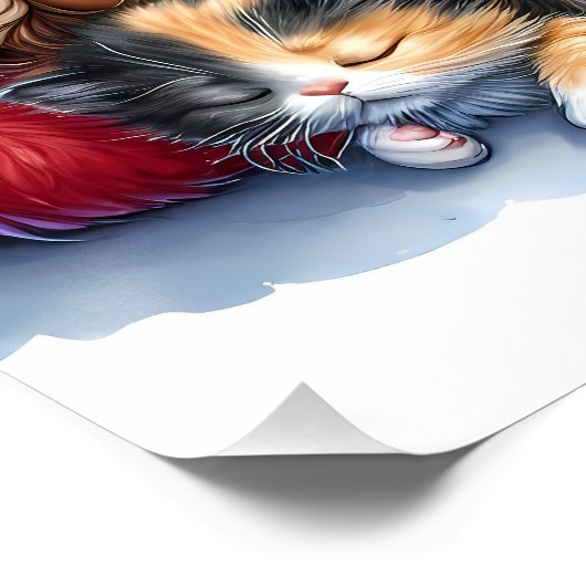 Calico Kittenとの眠るクリスマス小妖精や小人 ポスター (コーナー)