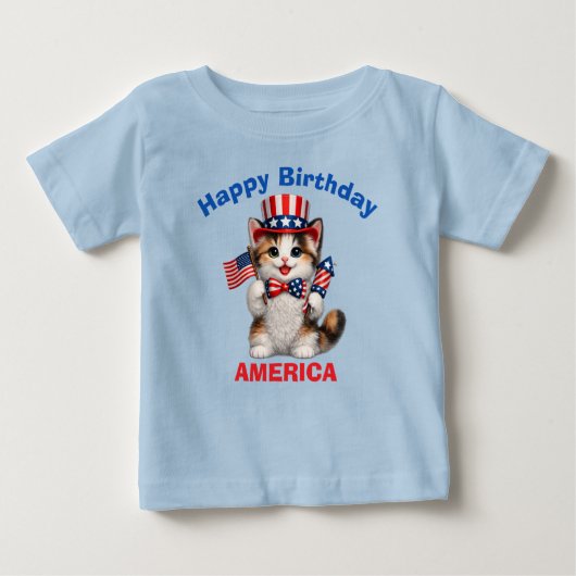 Calico Kitten (1n) Patriotic Kid T-Shirt ベビーTシャツ (正面)