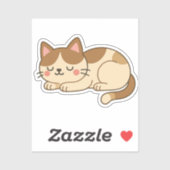 Calico Patch Cat – Cute Sleeping Kitty シール (シート)