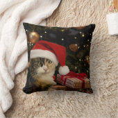 Calico Santa Kitty Throw Pillow クッション (ブランケット)