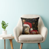 Calico Santa Kitty Throw Pillow クッション (椅子)