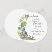 Calif Quail Bird Vineyard Wine Tasting Birthday 招待状 (正面/裏面)