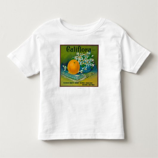 CalifloraオレンジLabelRiverside、カリフォルニア トドラーTシャツ (正面)