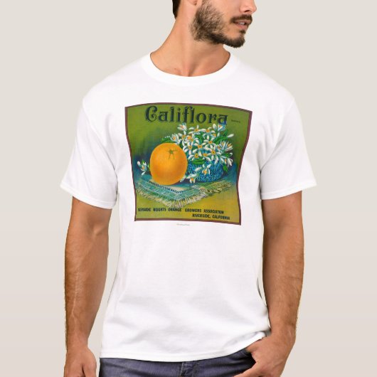 CalifloraオレンジLabelRiverside、カリフォルニア Tシャツ (正面)