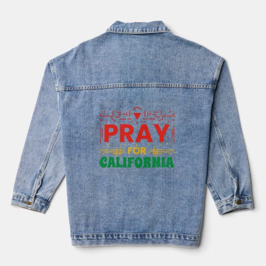 CALIFORNIAの祈場合：CAの祈りの言葉で一緒 デニムジャケット (裏面)
