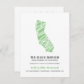 CALIFORNIA新しいアドレスを移動したNew Home ポストカード (正面/裏面)
