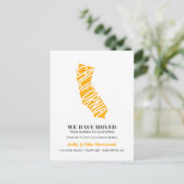 CALIFORNIA新しいアドレスを移動したNew Home ポストカード (スタンド正面)