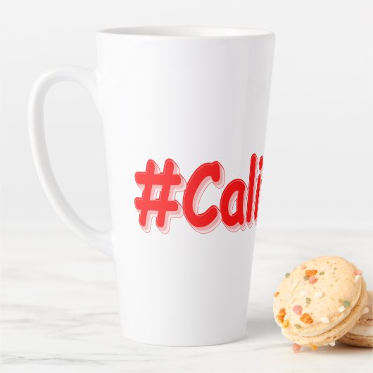 「#California」かわいいデザイン。買今 カフェラテマグ (インサイチュ)