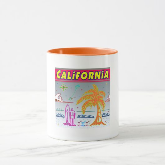 「CALIFORNIA」サーファービーチカップ マグカップ (中央)