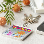 "CALIFORNIA"サーファービーチキーチェーン キーホルダー (側面)