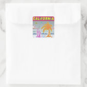 「CALIFORNIA」サーファービーチステッカー スクエアシール (バッグ)