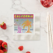 「CALIFORNIA」サーファービーチナプキンス 縁ありカクテルナプキン (インサイチュ)