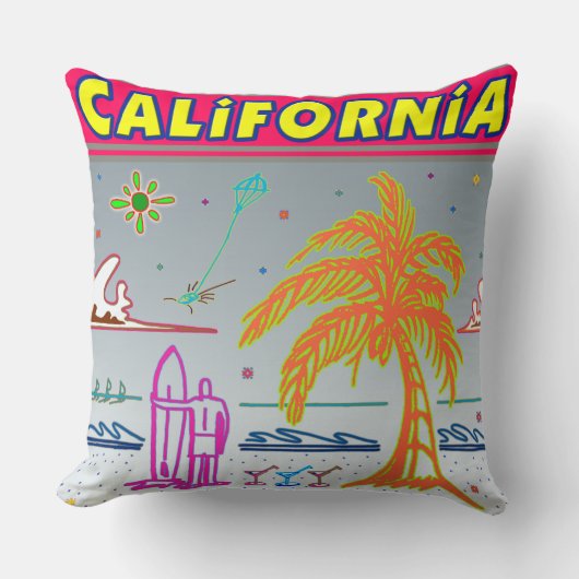 "CALIFORNIA"サーファービーチ枕 クッション (正面)