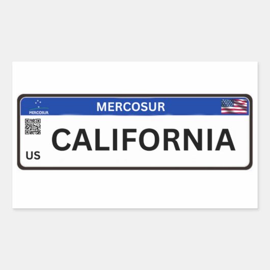 California 長方形シール (正面)