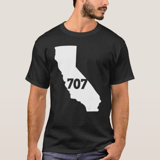 California 707 Area Code Tシャツ (正面)