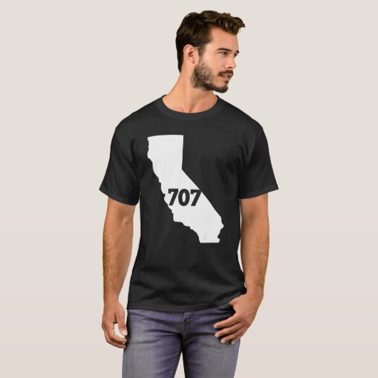 California 707 Area Code Tシャツ (正面フル)