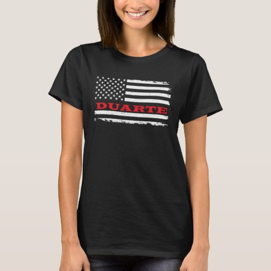 California American Flag Duarte USA Patriotic Souv Tシャツ (正面)