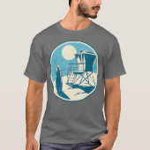 California beach design with lifeguard tower and tシャツ (正面)