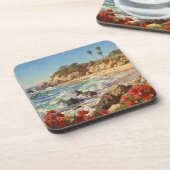  California Beach | Impressionist Coastal Art コースター (左側)