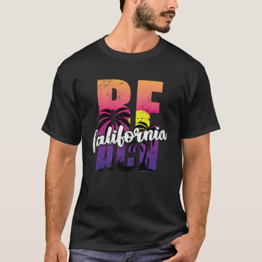 California Beach USA America State Tシャツ (正面)
