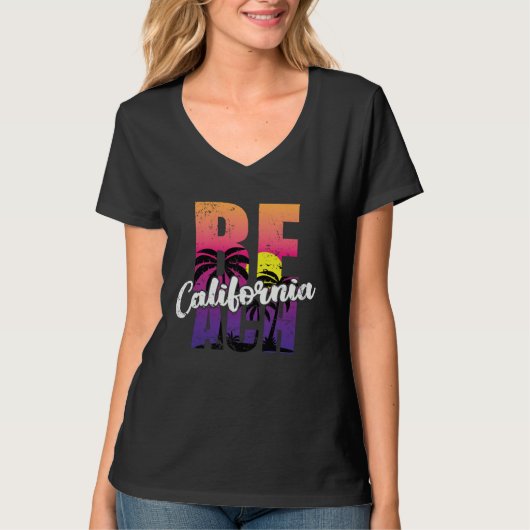 California Beach USA America State Tシャツ (正面)