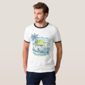 California Beach Vibes Sunset & Car Tシャツ (正面フル)