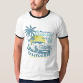 California Beach Vibes Sunset & Car Tシャツ (正面)