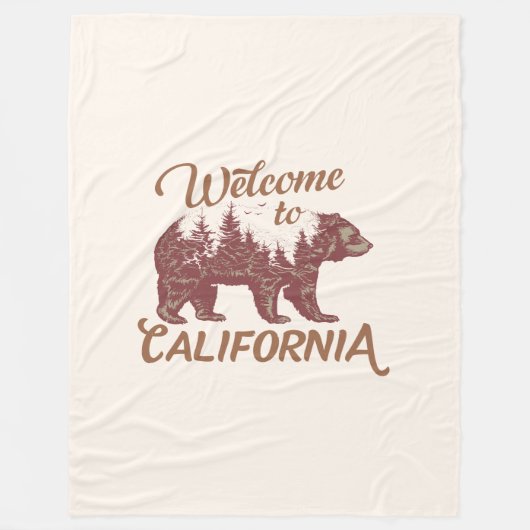 California Bearへようこそ フリースブランケット (正面)